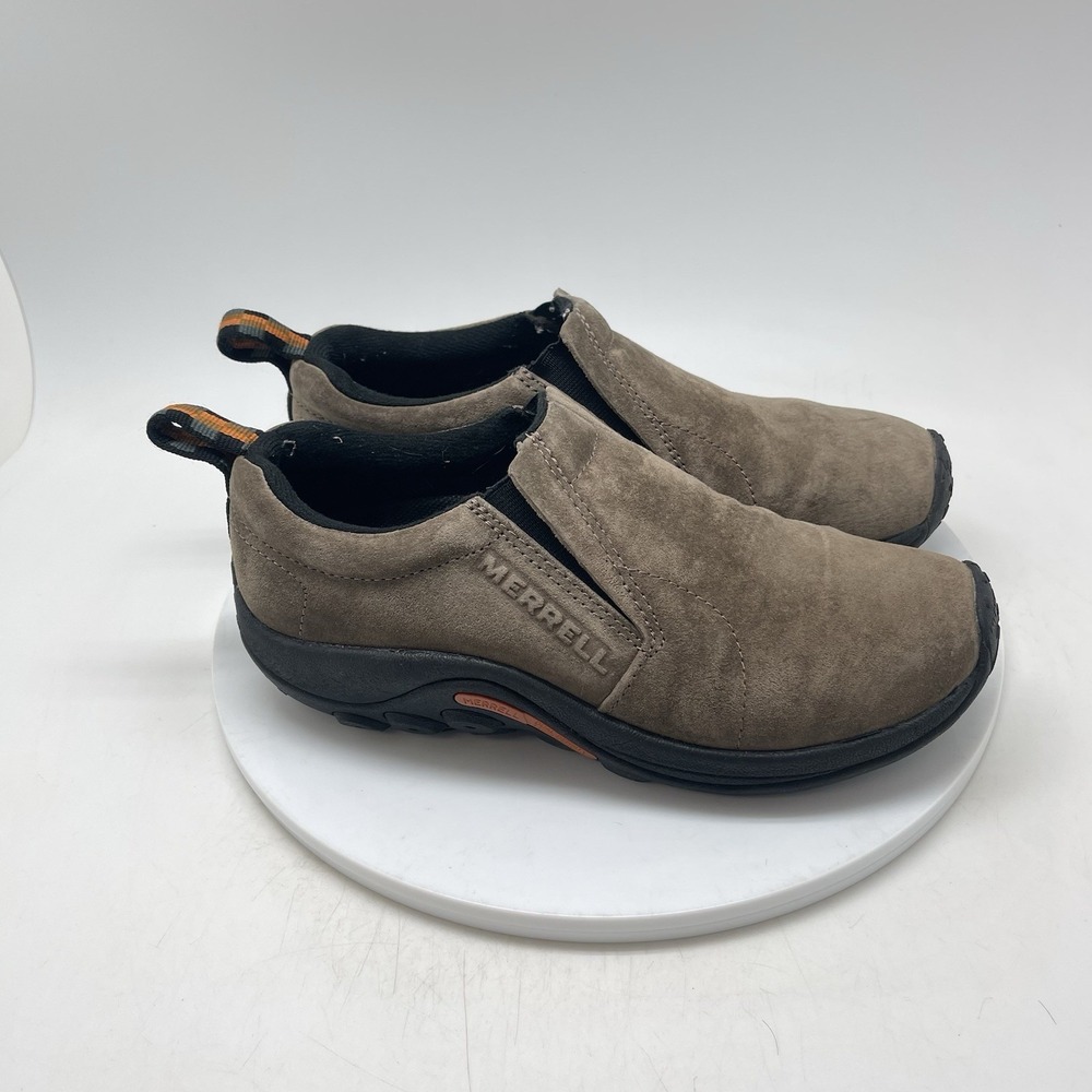 Merrell Shoes Womens 6.5 Jungle‎ Moc Gunsmoke Suede Slip On Brown Loafers J60788